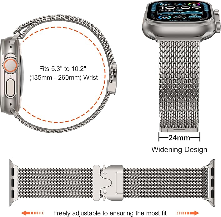 Apple watch ultra 2 49mm natural titanium milanese loop