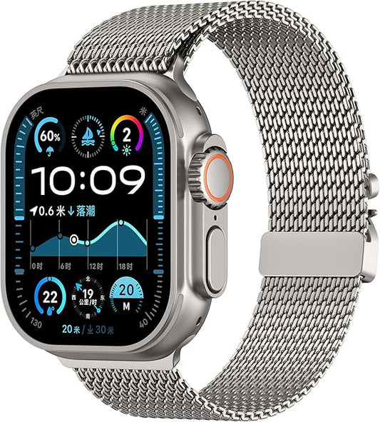 Apple watch ultra 2 49mm natural titanium milanese loop